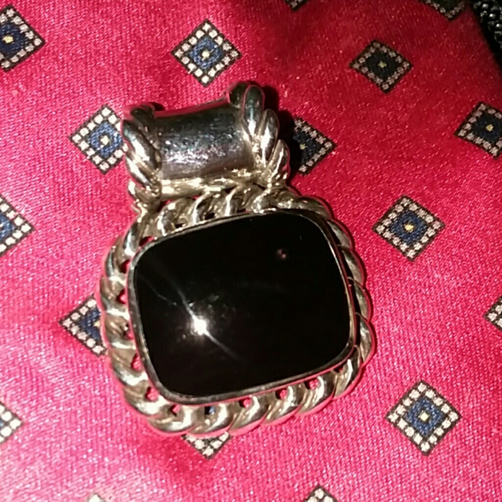 Onyx/ Sterling Necklace Slide